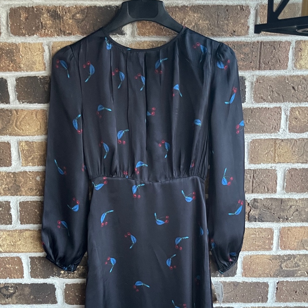New Cynthia Rowley Seabreeze Black Cherry Print Maxi Dress Elegant - Picture 5 of 14